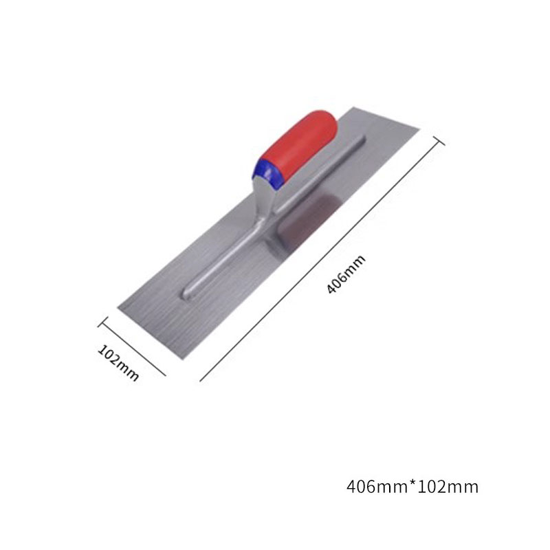 Carbon Steel Blade Plastic Handle Rounded Front Finishing Plaster Trowel Construction Concrete Spatula Tool: WHITE