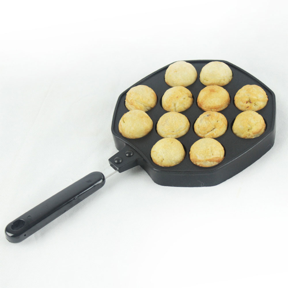 Takoyaki parrilla sartén antiadherente cocina Placa de parrilla práctica 12 agujeros aparato de Gas conveniente pulpo bola fabricante