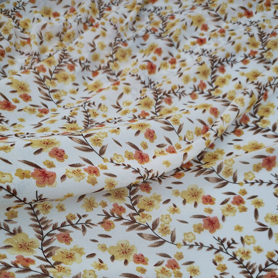 Chiffon Fabric for Dress ON Floral Sewing Craft Material: 2