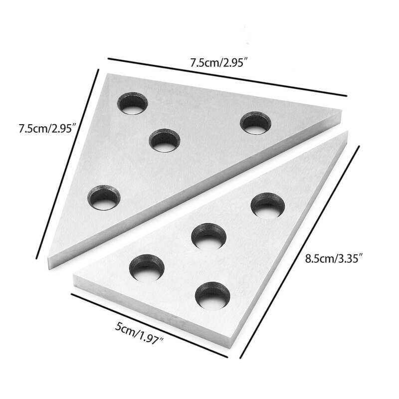 Solid Angle Plate Set with 4 Holes Triangle Angle Block Machinist Measurement