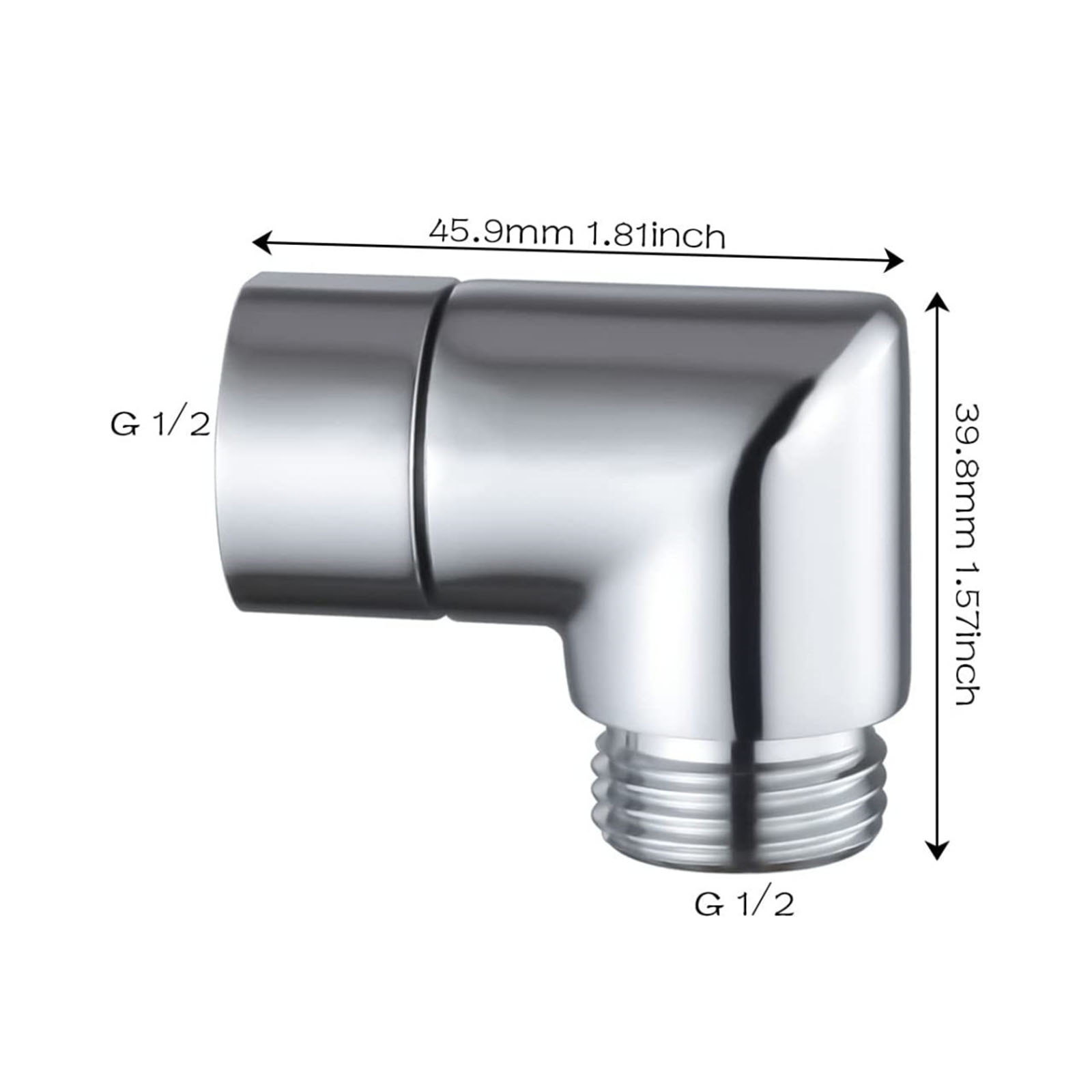 G1/2 Elbow Adapter Shower Head Female and Male Thread Rainfall Shower Handheld Shower Connector Angle 90° 130° 135° Accessory: Bronze