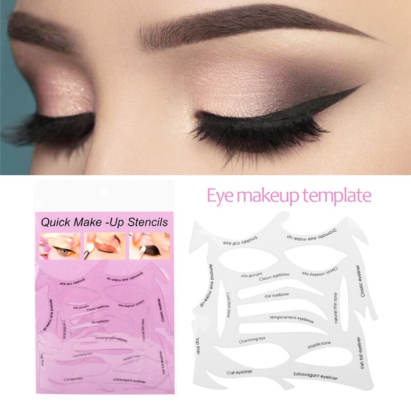 Eyeliner Stencils Gevleugelde Eyeliner Pro Wenkbrauwen Template Card Stencil Modellen Template Shaping Eye Shadow Makeup Tools