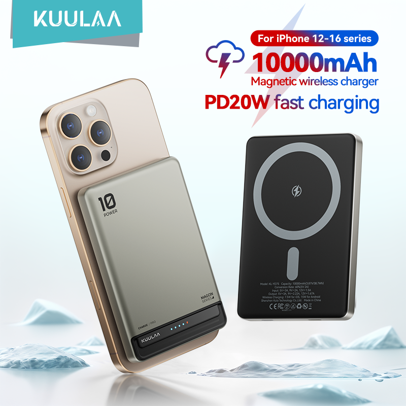 KUULAA Magnetische Energie Bank 10000Ah Drahtlose Tragbare ladegerät 20W Schnelle Aufladung Für magsafe Für iPhone 16 15 14 Por max PowerBank