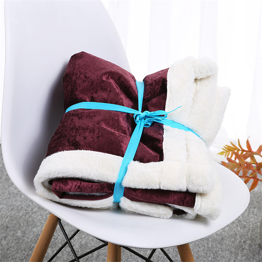 Manta de lana de pelo de conejo de colores sólidos Super suave sofá Coverlet invierno cálido sábanas fácil de lavar Faux Fur cobijas: C / 130x160cm
