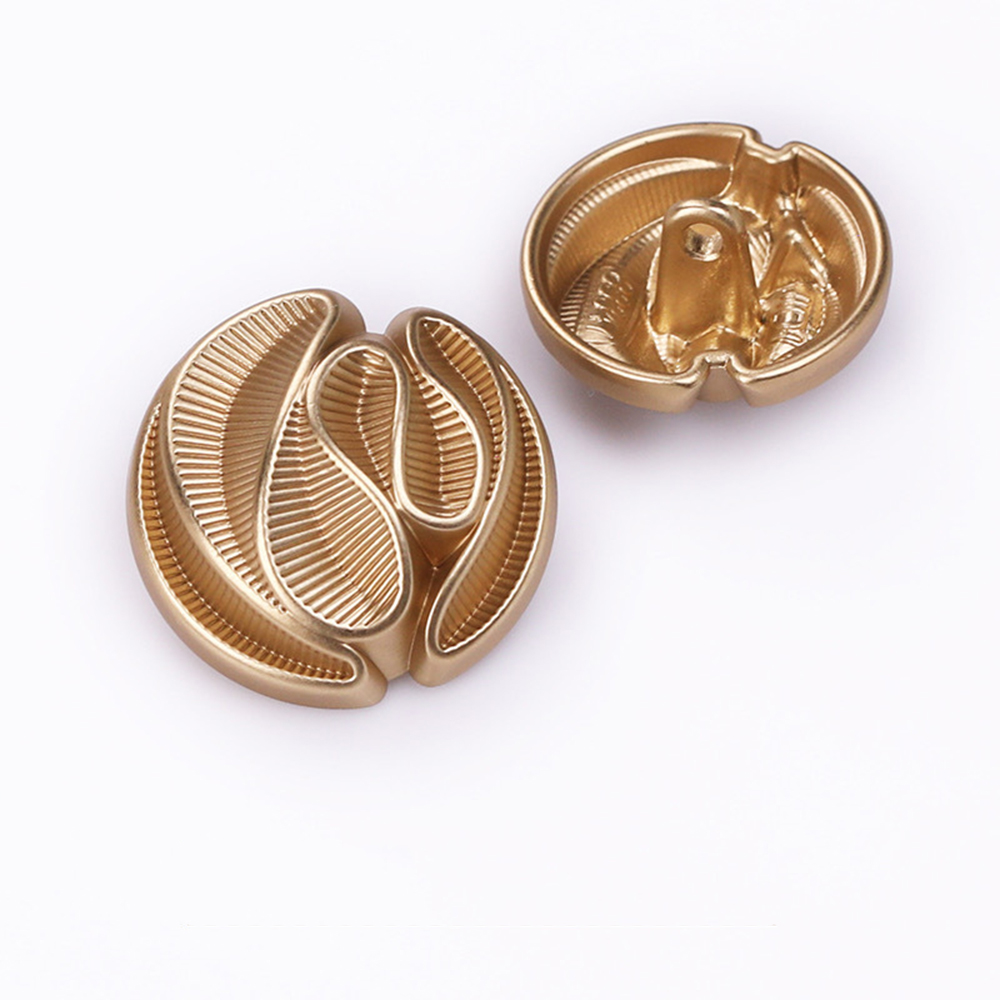 10 unids/set de botones de Metal con de rayas para abrigos, vestidos y chaquetas, botones decorativos elegantes y simples de color dorado: 9#