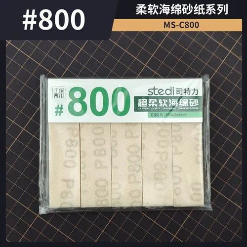 Modelo de papel de lija Stedi, herramientas de papel de lija, tablero de pulido, juego de herramientas de papel de lija de esponja para herramientas de construcción de modelos, Hobby DIY: Azul