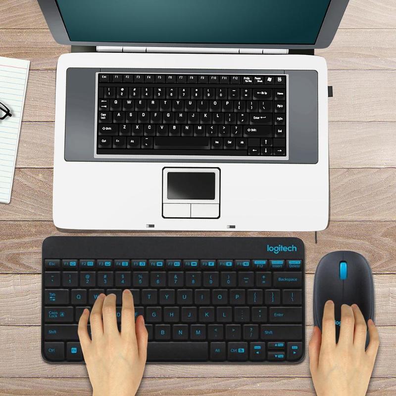 Logitech-Mini clavier de jeu sans fil USB MK245, 1000DPI, Mini clavier de jeu, souris ergonomique, pour ordinateur portable et bureau