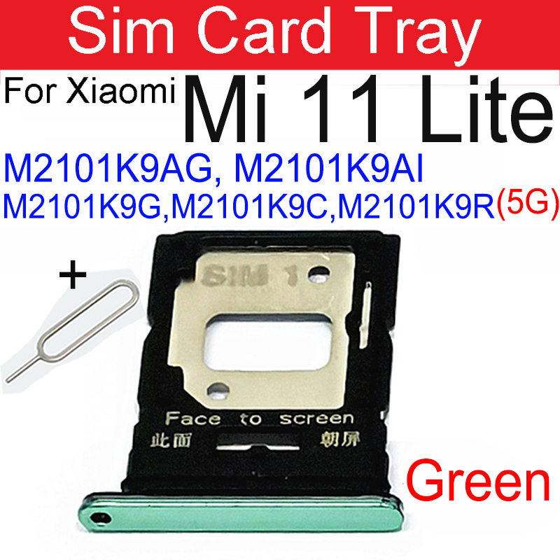 Bandeja de tarjeta Sim para Xiaomi Mi 11 Lite (jóvenes), bandeja Sim 4G 5G, ranura para tarjeta, adaptador de lector de tarjetas SIM Dual híbrido, piezas de reparación: BLANCO