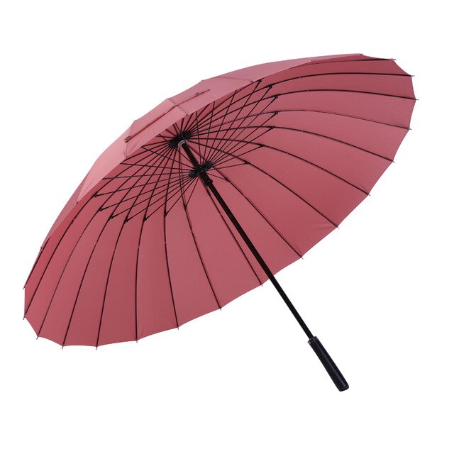 24k grote dames paraplu's regen vrouwen winddicht heren wandelstok paraplu's heren leren golf zon paraguas kleurrijke parasol stok: 5