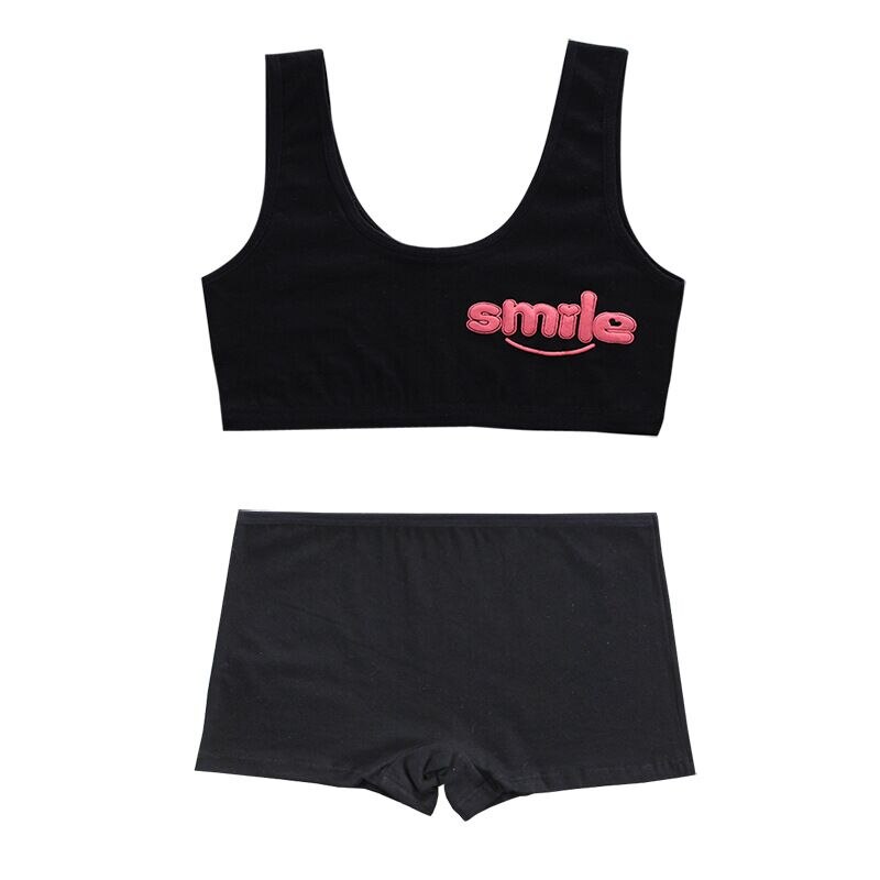 Training Bh Set Meisjes Tiener Ondergoed Set Meisjes Beha Voor Tieners Kinderen Ondergoed 8-14 Jaar: Black