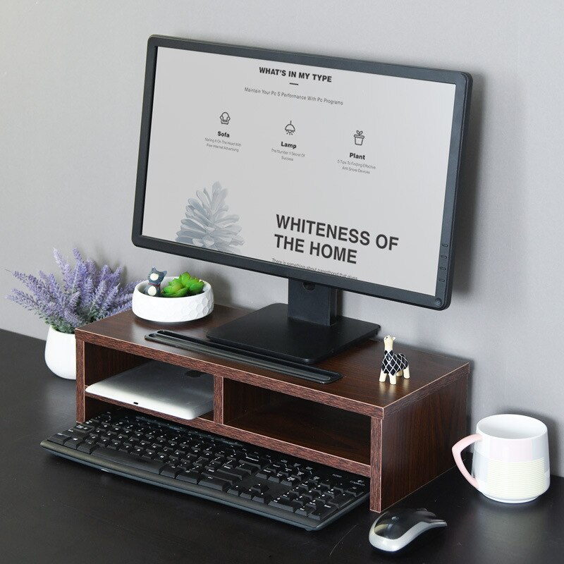 High home monitor with raised stand desktop with socket multi-function card slot computer screen stand: Double layer H