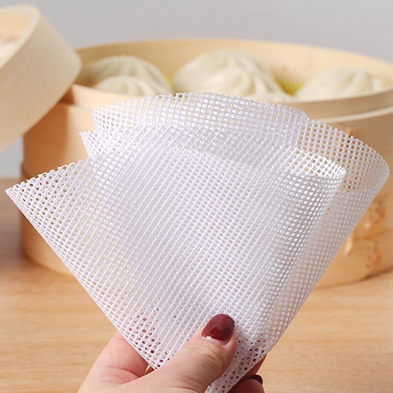 3Pc Round Non-Stick Silicone Steamer Pad White Dim Sum Paper Home Restaurant Steamers Mat Kitchen Cooking Tools