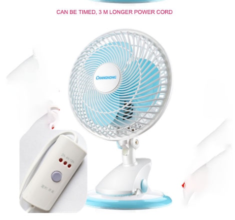 electrical fan timer setting 3m power line mini student fan with head rotation quiet desk clamping fan