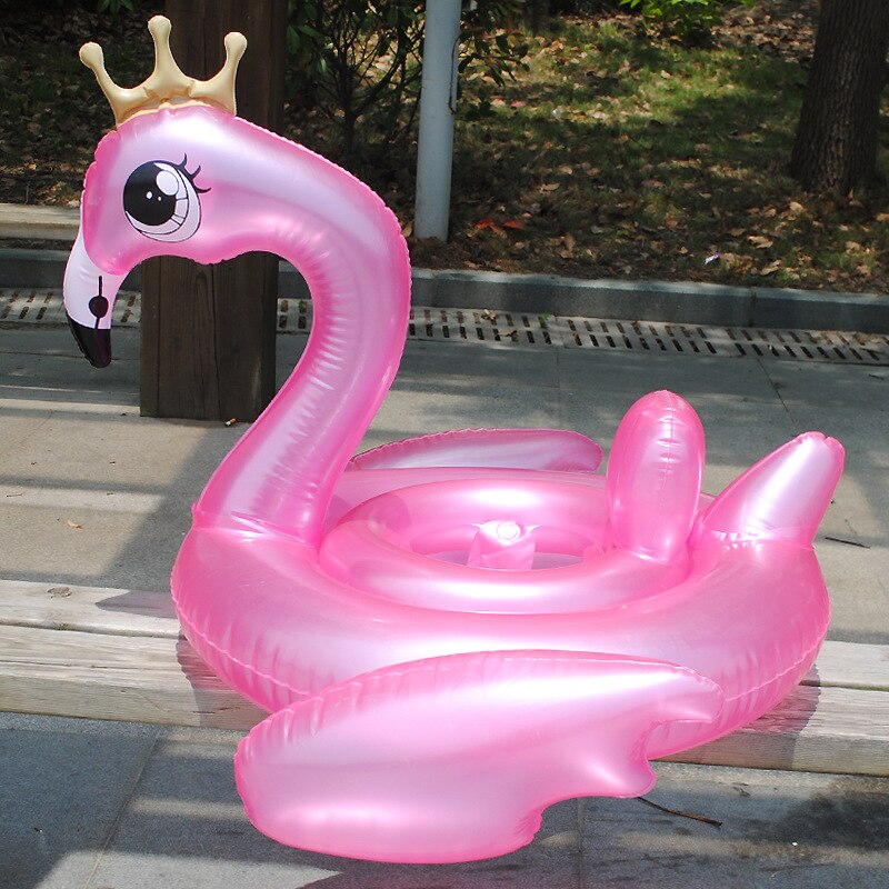 Gouden Kroon Kinderen Flamingo Seat Baby Flamingo Zwemmen Ring Zomer Baby Opblaasbare Flamingo Zwembad Float Water Fun Speelgoed