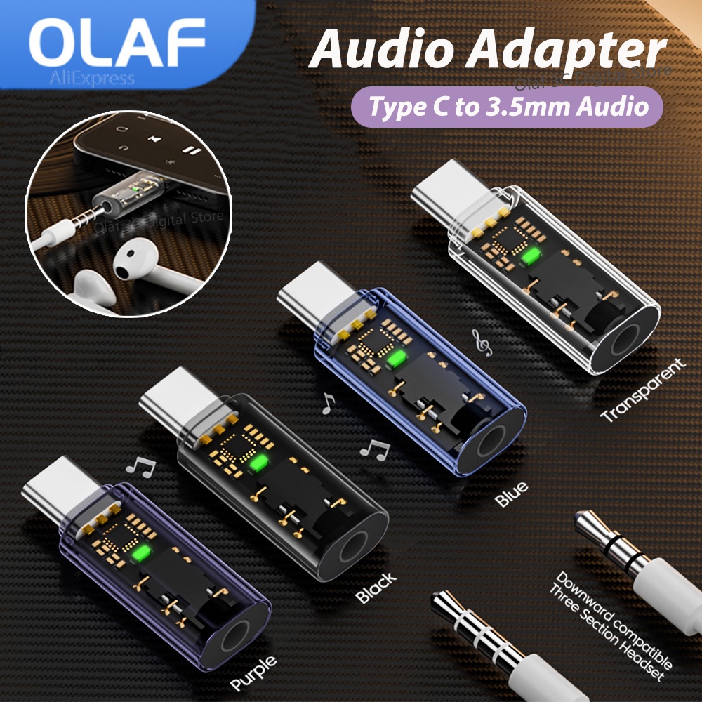 OLAF Adapter audio słuchawek typu C do 3,5 mm 3 5 Jack żeński USB C Aux Audio Converter dla iPhone15 Samsung Galaxy s23 s22 Xiaomi