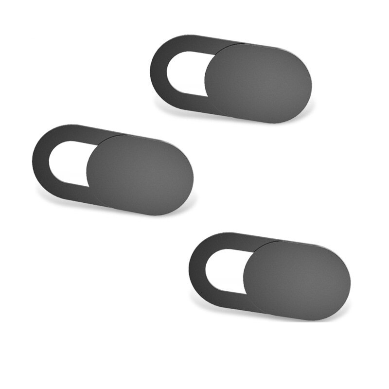 WebCam Cover Shutter Magnet Slider Plastic Laptop Camera Cover Macro Lens For Web iPad PC Macbook Tablet Privacy Sticker: 3pcs black