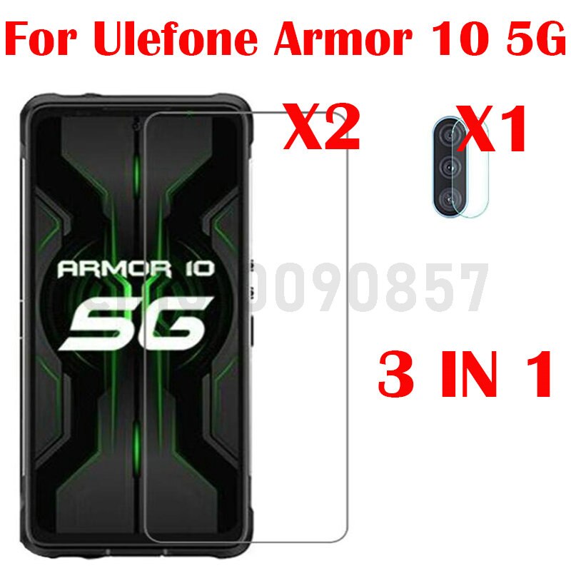 3-en-1 caso + cámara de vidrio templado para Ulefone armadura 10 11 5G protector de pantalla de vidrio para Ulefone armadura 10 5G 2.5D de vidrio: .Armor 11 5G / 3 in 1