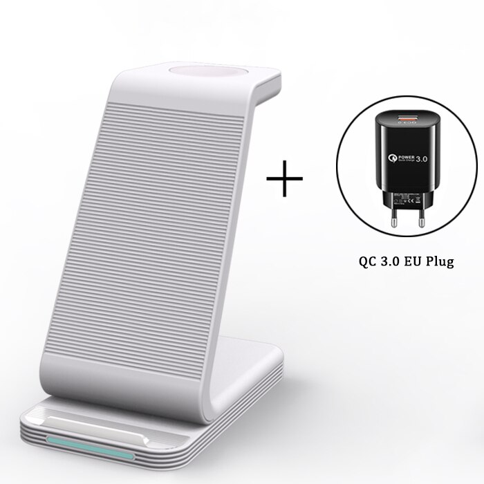 3 In 1 Draadloze Oplader Stand Voor Iphone 13 12 11 Xr 8 Apple Horloge Qi Snel Opladen Dock Station voor Airpods Pro Iwatch 7 6: D2-WT-EU