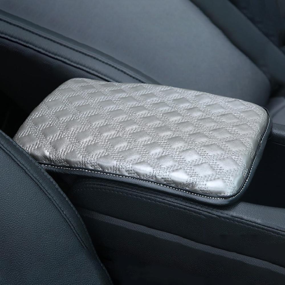 1Pc Universal Car Armsteun Cover Automobiles Auto Armsteun Middenconsole Cover Pu Lederen Kussen Protector Universal Fit Tool: Gray