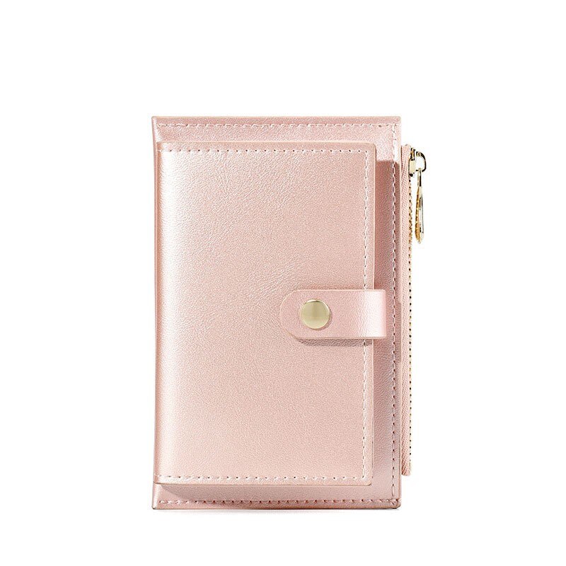 Women's Short wallet leather Pearly Lustre Coin Purse Female Card Holders Hasp Zipper Clutch Wallet CuzdanSimple Wallet