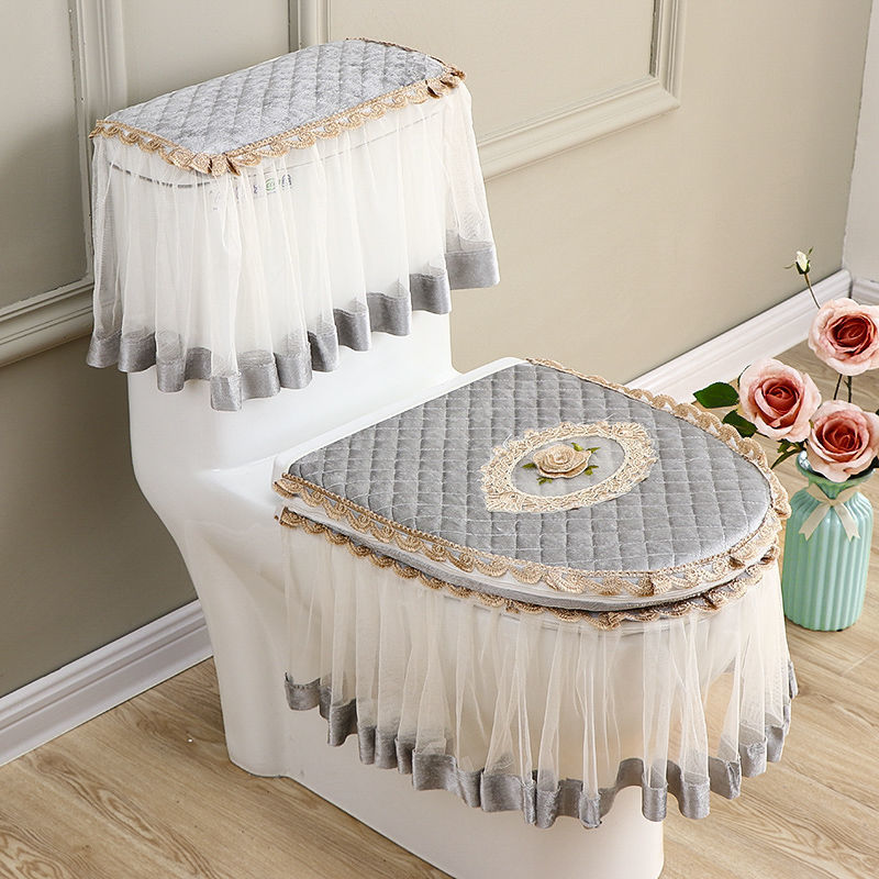 3 Teile/satz Wc Sitz Ring Wc Pad Verdickt Warme Wc Europäischen hoch-Klasse Wc Sitz Abdeckung einstellen: Stil B-grau