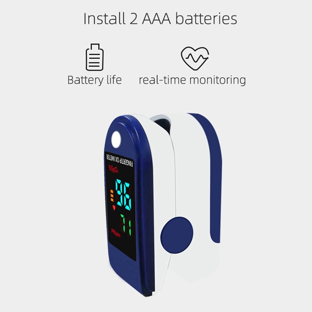 Mini Digitale Vinger Oximeter Met Riem Lanyard Vingertop Pulsoxymeter Bloedzuurstofverzadiging Monitor Led Hartslagmeter