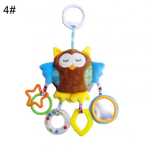 Geboren Baby Krippe Hängen Cartoon Tier Plüsch Puppe Hand Glocke Infant Rassel Neue