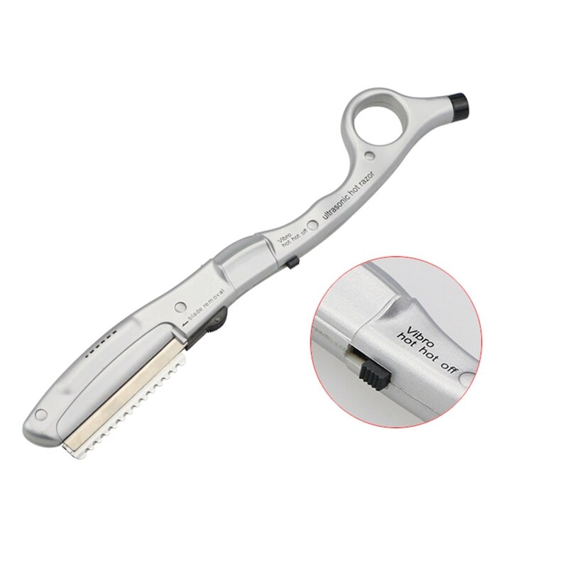 Rasoir électrique à ultrasons vibrant rasoir chauffant pour coupe de cheveux outil d'extension de cheveux de beauté de cheveux humains