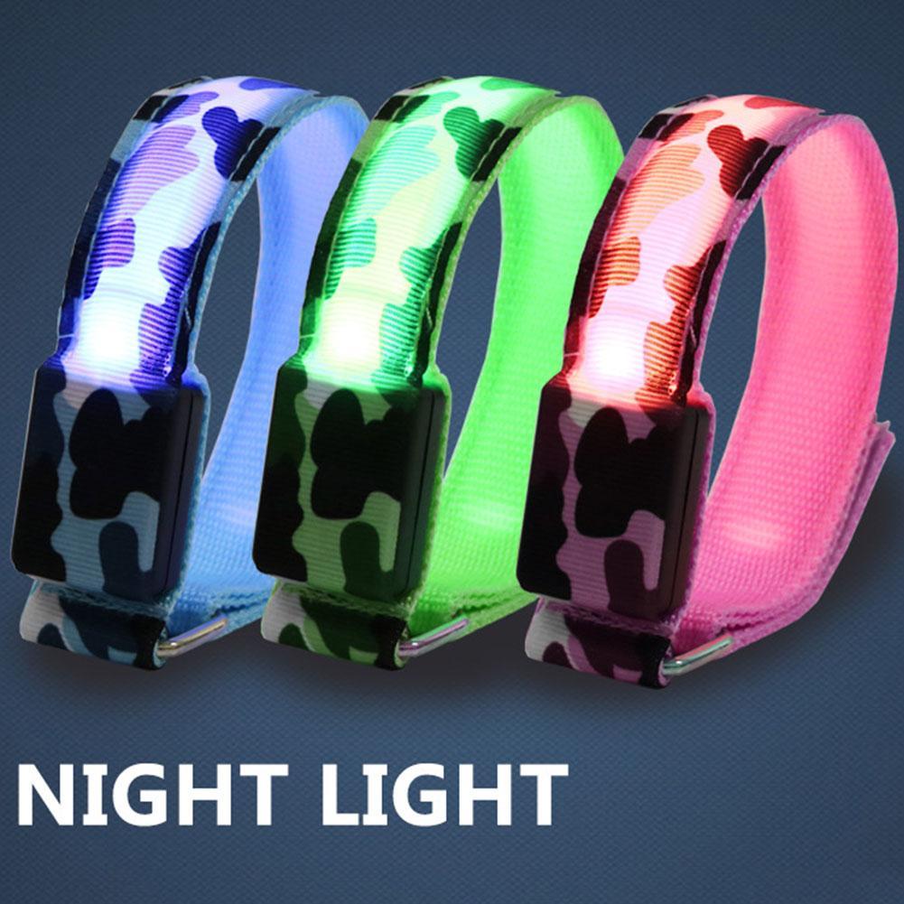 Sports LED Reflective Band Camouflage Bracelet Ankle Leg Strap Wristband Led Luminous Armbands for Party Jogging Running Cycling