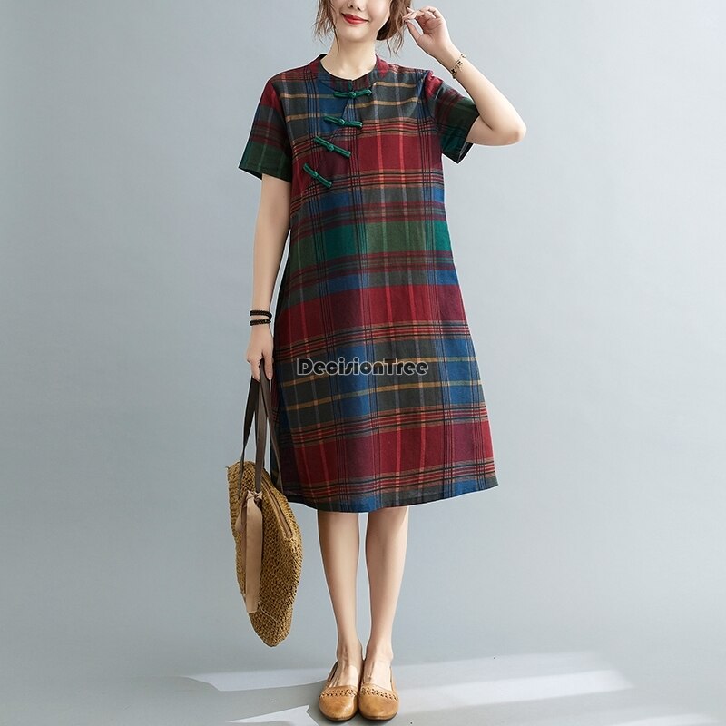 chinese dress retro cotton cheongsam chinese chipao women traditional clothing qipao party dance costume: M
