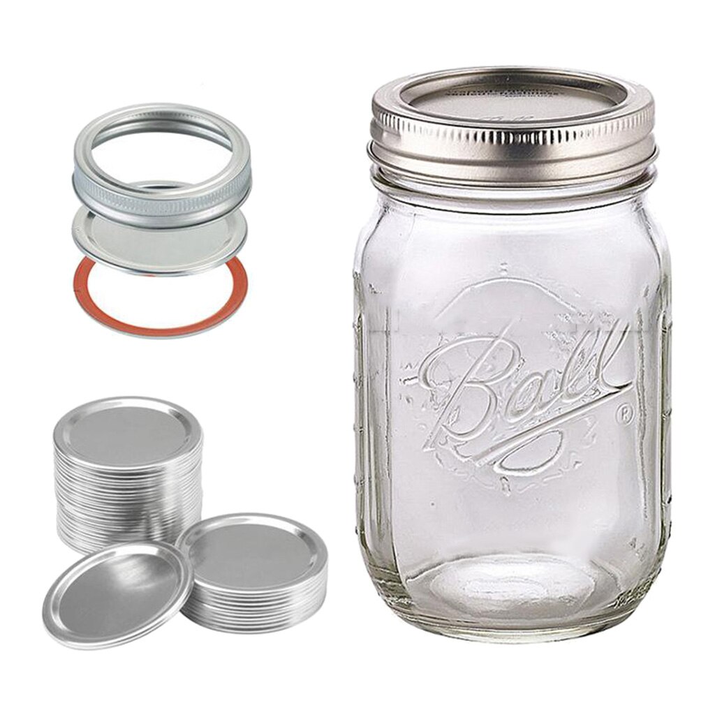 24 Packs Tinplate Split-Type Mason Jar Lids Rust Proof Pickling Canning Jar Lid