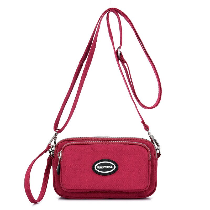 Kleine Frauen Tasche Wasserdichte Nylon Handtasche Frauen Messenger Bag Umhängetasche Damen Schulter Taschen Handy Tasche Geldbörse Bolsa sac: Rot