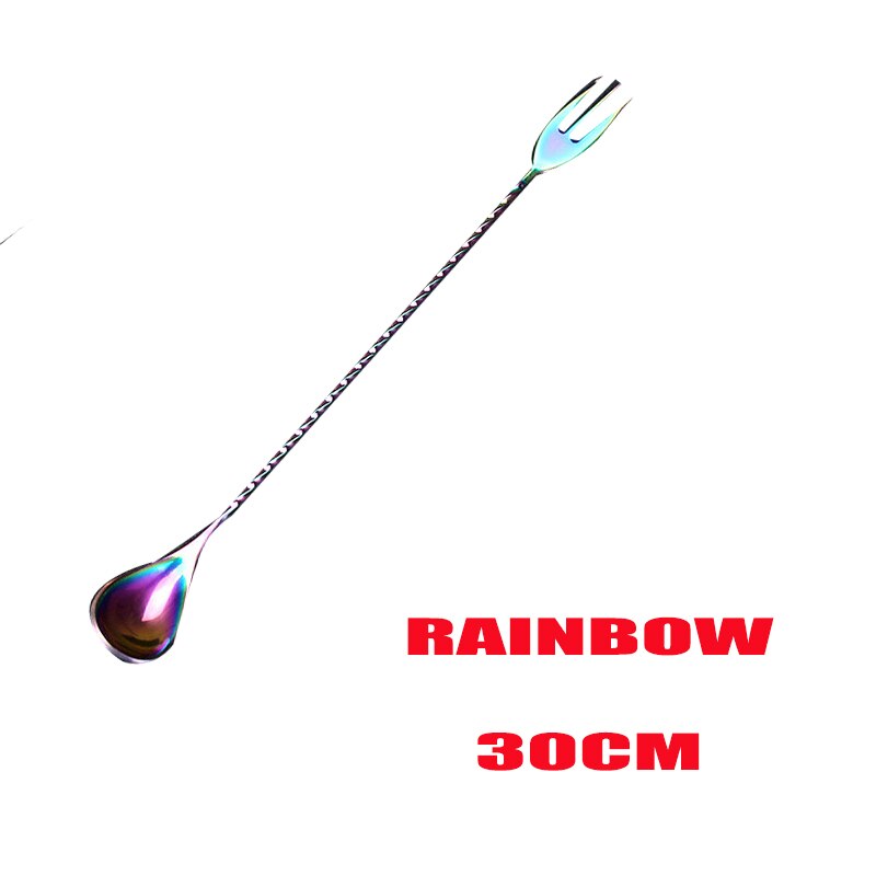 30 cm 40 cm 50 cm cooper Rvs Bar Lepels Hoffman Bar Lepels Cocktail Drink Mixer Bar Roeren Mengen lepel Roerder: rainbow 30cm