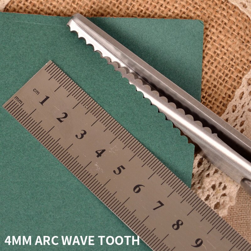 23.5cm Tailor Sewing Craft Scissors Leather Handicraft Fabric Textile Denim DIY Tool Handmade Lace Scissors: Arc tooth 4cm