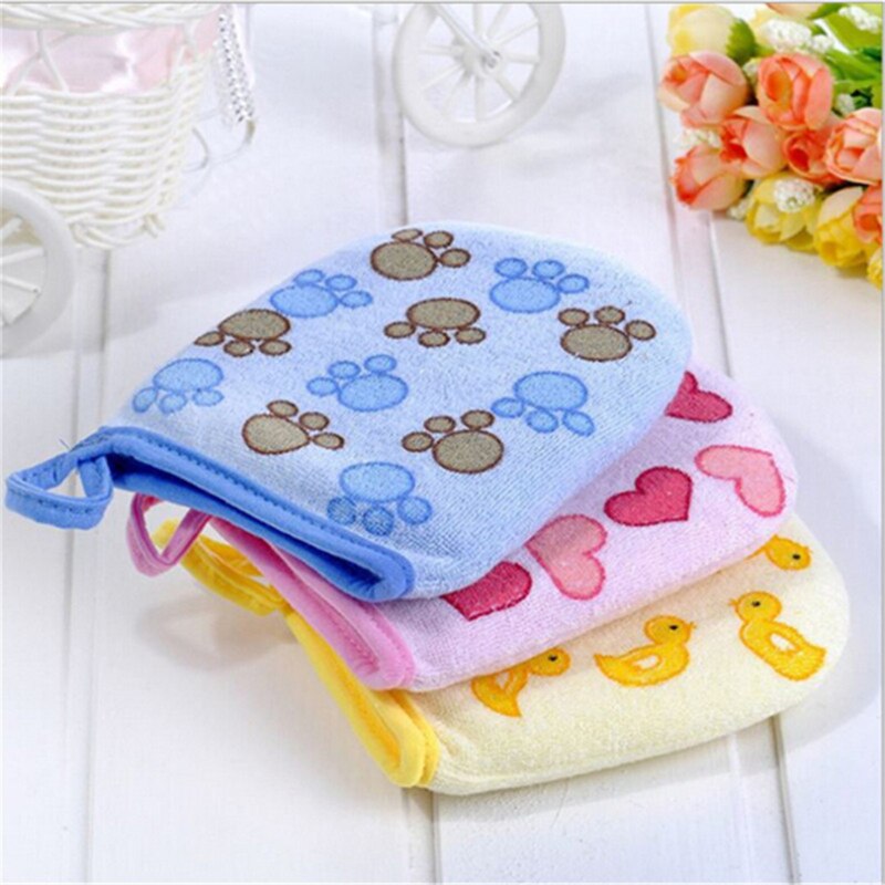 Esponja de algodón para ducha de bebé, Manoplas de dibujos animados, esponjas de baño para niños, guantes de goma, paño de lavado con espuma, toalla para el cuidado del bebé