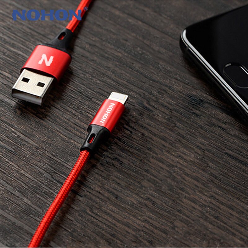 Original nohon 8pin cabo usb para iphone 7plus 6s mais 5 5S 5c ios 10 9 8 ipad ipod cabo de carregamento rápido sincronização dados fio