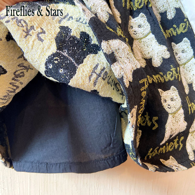 Jupe à bretelles pour filles, jupe bébé, jupe enfants, bretelles, robe enfants, dessin animé broderie, 1-7 ans, printemps automne: navy / 7T