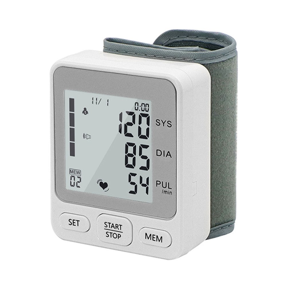Monitor automático de presión arterial de muñeca, tonómetro Digital BP, aparato electrónico de pulso de frecuencia cardíaca, tensiómetro, oxímetro de pulso: type1