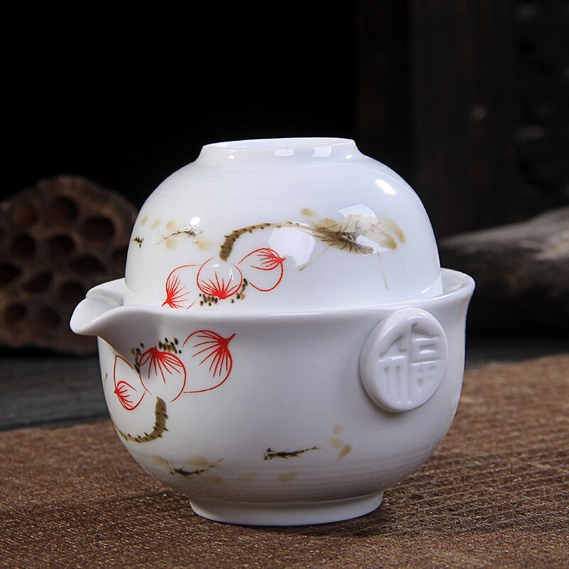 gaiwan Tea set,Ceramics Tea set Include 1 Pot 1 Cup,Beautiful and easy teapot kettle,kung fu teaset
