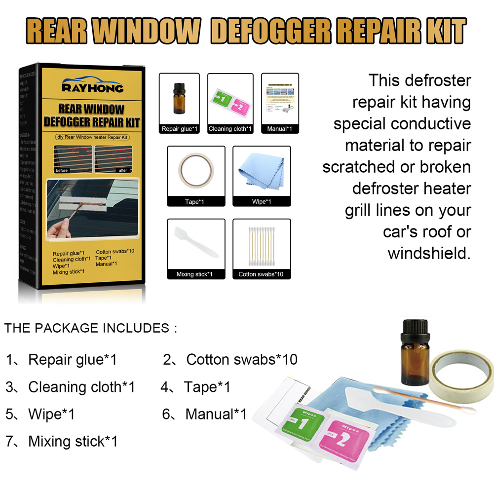 Auto Achterruit Ontlogger Reparatie Kit Diy Snelle Reparatie Verwarming Grid Lijnen Fix Verwarmer Glazen Lijnen Ontdooier Rooster Lijnen Renoveren Gereedschap