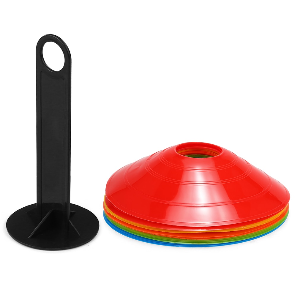 15 stk /25 stk agility disc kegle sæt multi sport trænings rum kegler med plast stand holder til fodbold fodbold bold spil disc