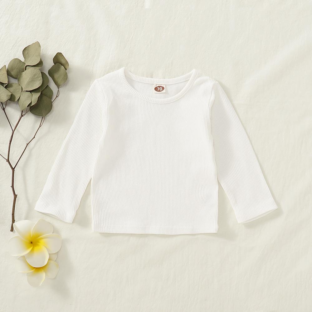 0-18M Toddler Blouse Baby Girl Pure Tees Cotton Soft Long Sleeve Boy T-Shirt Bottoming Girls Blouse Infant Kids Clothes