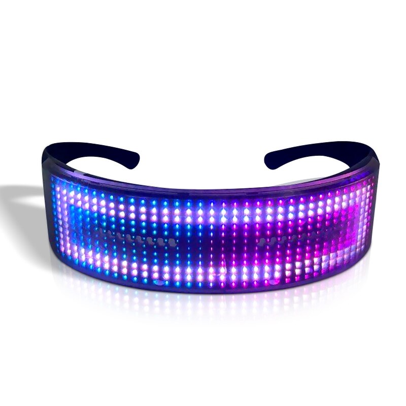 LED Bluetooth lunettes électroluminescentes APP téléphone Mobile connexion contrôle dynamique émettant de la lumière multi-langue