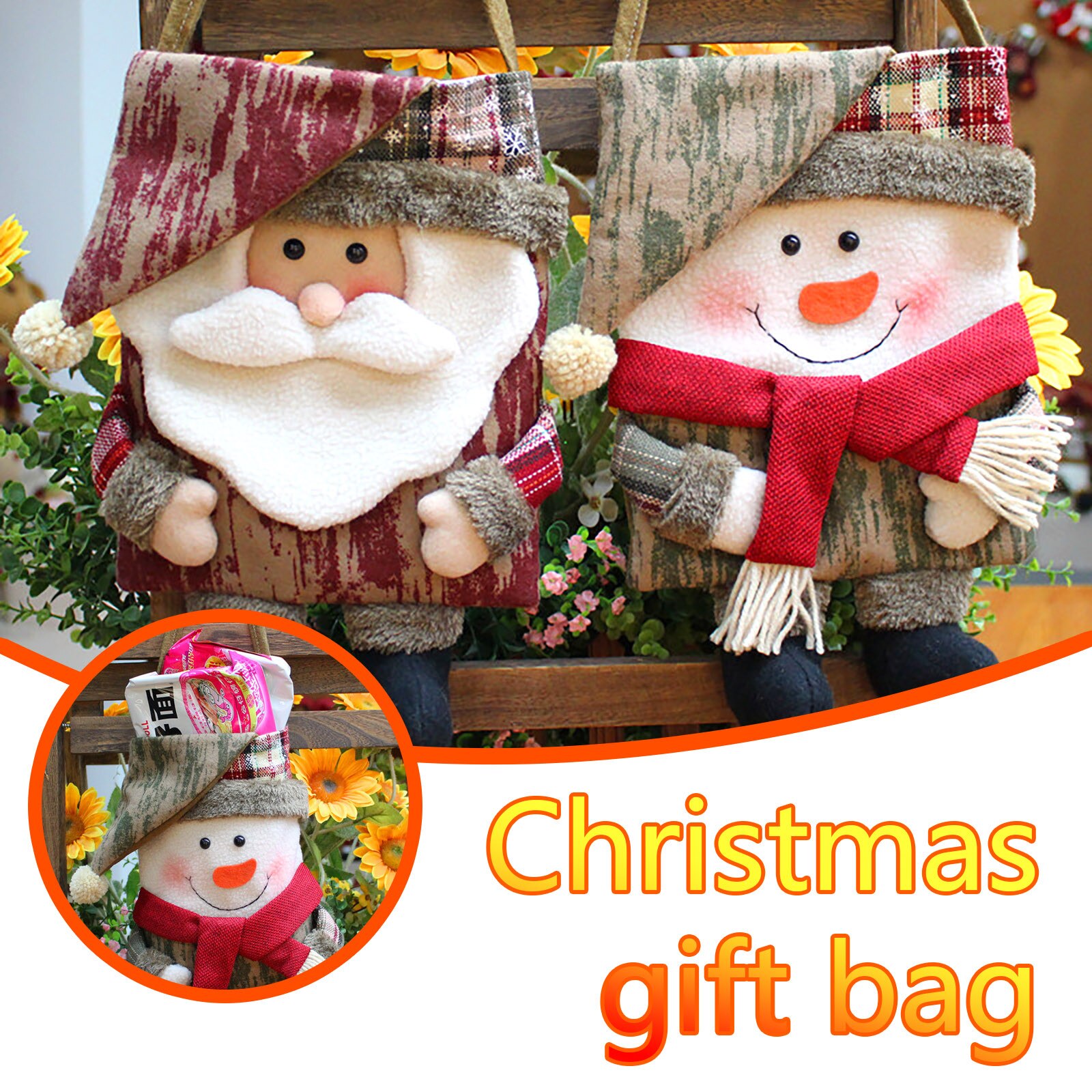 Kerst Apple Tas Kerst Versierd Kerstman Bag Sneeuwpop Bag Kerst Decoraties Voor Home Decor Kerst
