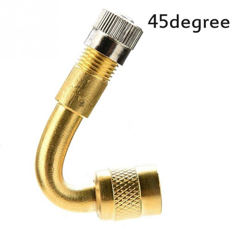 1 PC 45/90/135 Graden Hoek Messing Air Tyre Valve Gouden Verlengstuk Ventiel met Extension adapter voor Auto Vrachtwagen Motorfiets: 45 degree