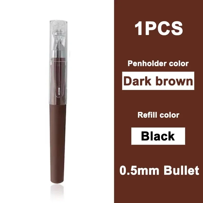 Stylo de poche court, Mini stylo Gel Portable, petit stylo de Signature à séchage rapide pour petits étudiants, 1 pièce: Foncé Bown