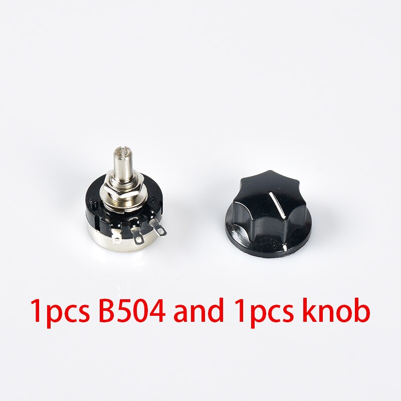 RV24YN-B504 Potentiometer and knob 2W 500K ohm carbon film governor battery car Adjustable resistance console Repair parts: B504 and No 4 knob