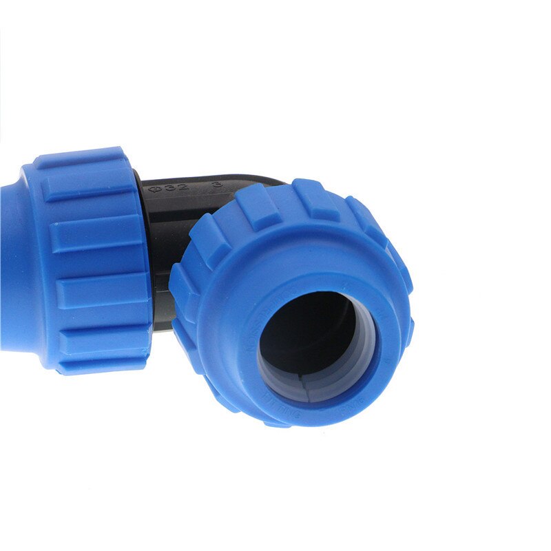 1pc HDPE Compressions Elbow 90 Degree Plastic Irrigation Water Supply Equal PP Compression Fitting PN 16