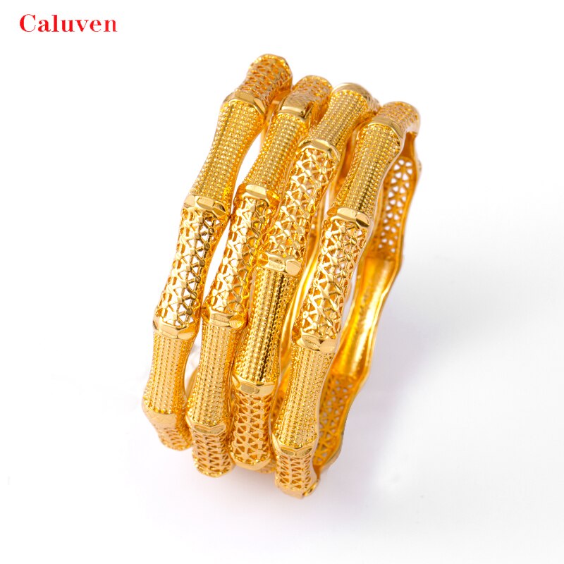 4 st/lot guldfärgade afrikanska smycken mellanöstern arabiska dubai armband för kvinnor bröllop