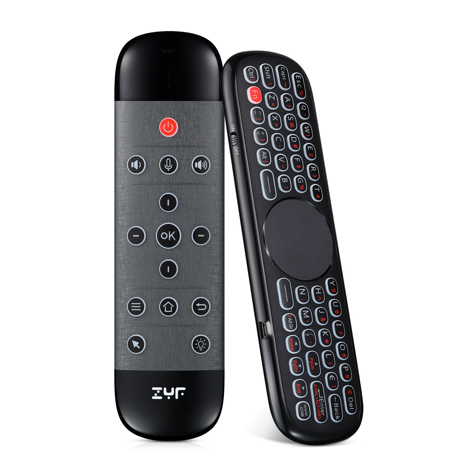 ZYF Z10 2.4G rétro-éclairé Air voix télécommande avec pavé tactile clavier sans fil, fonction Anti-perte, pour Android TV Box, Smart TV: Black